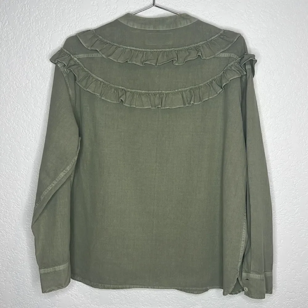 New The Great Nettle Button Up Blouse Size 2/ US Medium Sage - Picture 5 of 14